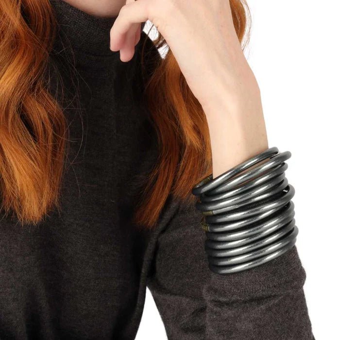 BuDhaGirl Graphite Bangles set of 6