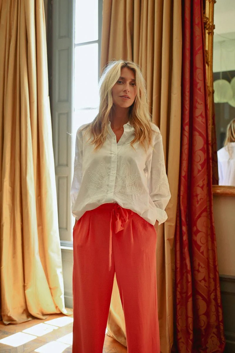 Molly Bracken White Embroidered Shirt