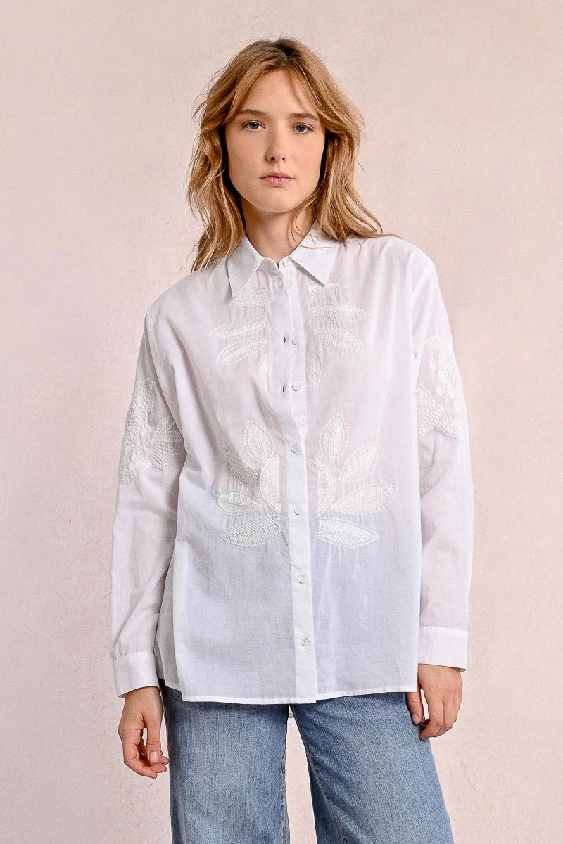 Molly Bracken White Embroidered Shirt