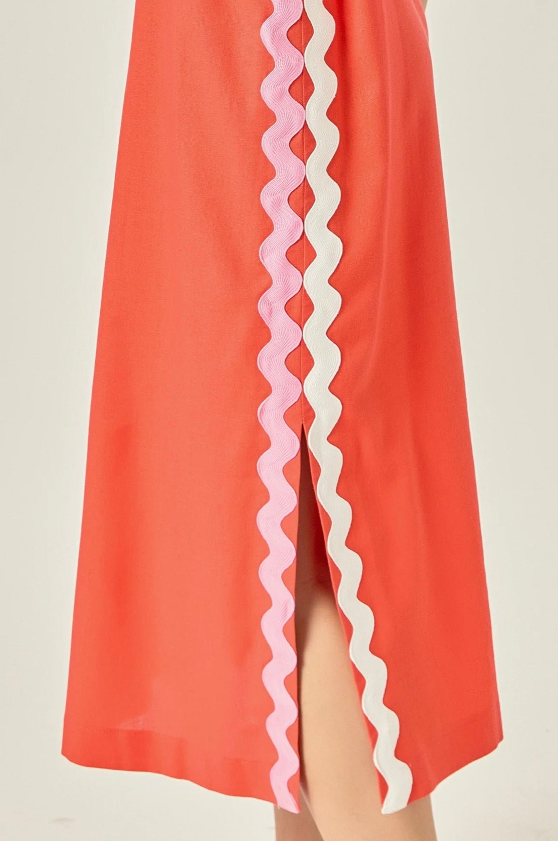 English Factory Sleeveless Ric Rac Midi Dress