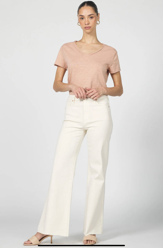 DEAR JOHN Fiona Mid Rise Wide Leg Jean in Wheat