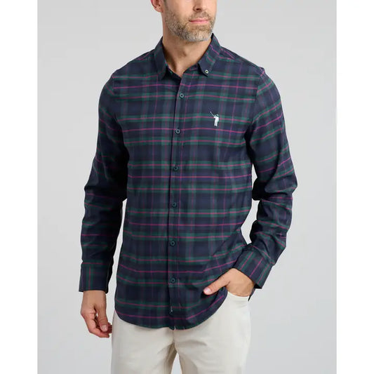 William Murray Dark Tartan LS Button Down