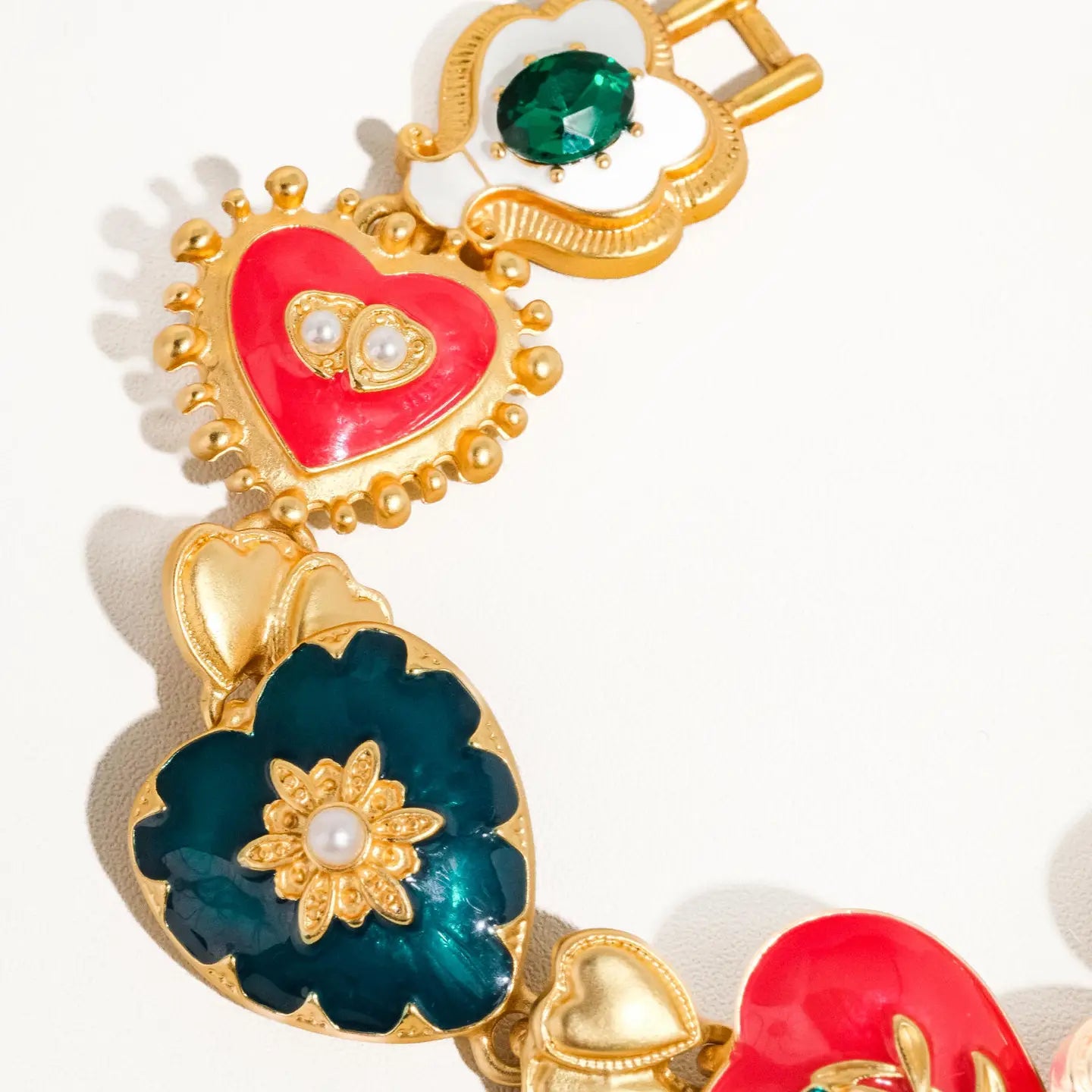 Flanerie Elysian 18K Boho Baroque Heart Bracelet