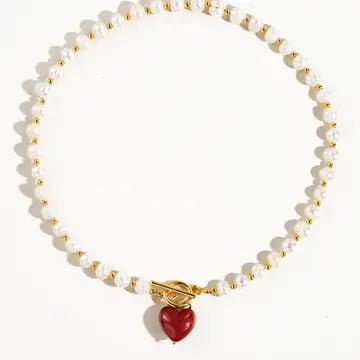 Flanerie Wren Natural Pearl Heart Necklace