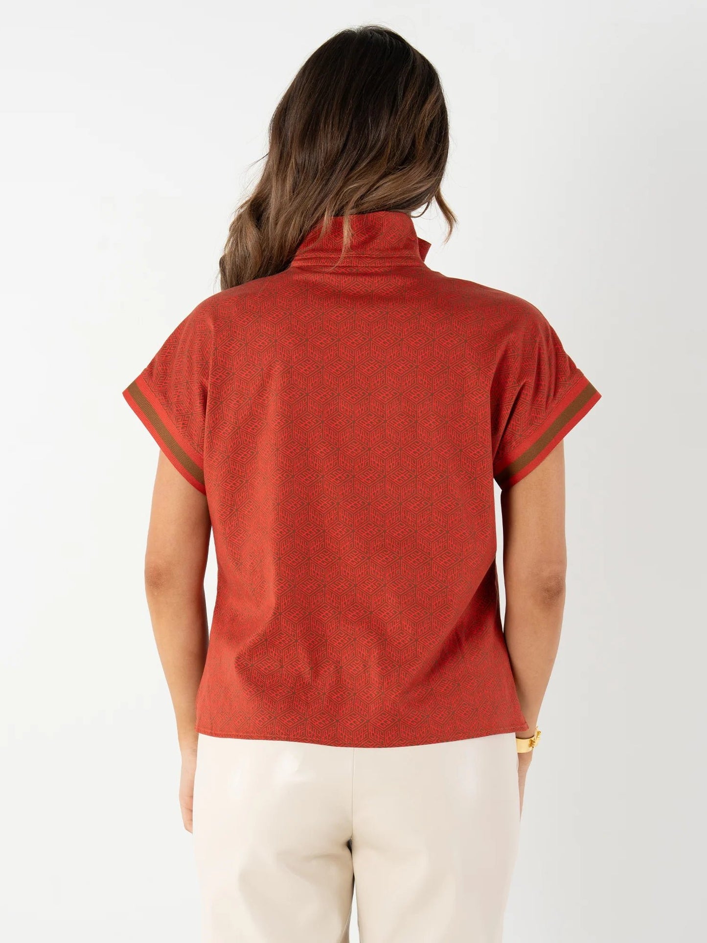 Emily McCarthy Poppy Pullover Red Tonal Monogram