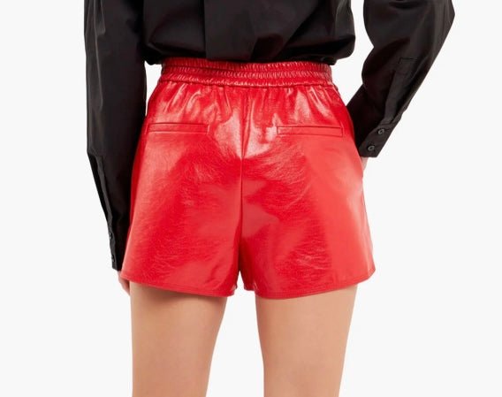 Grey Lab High-Waisted Faux Leather Shorts