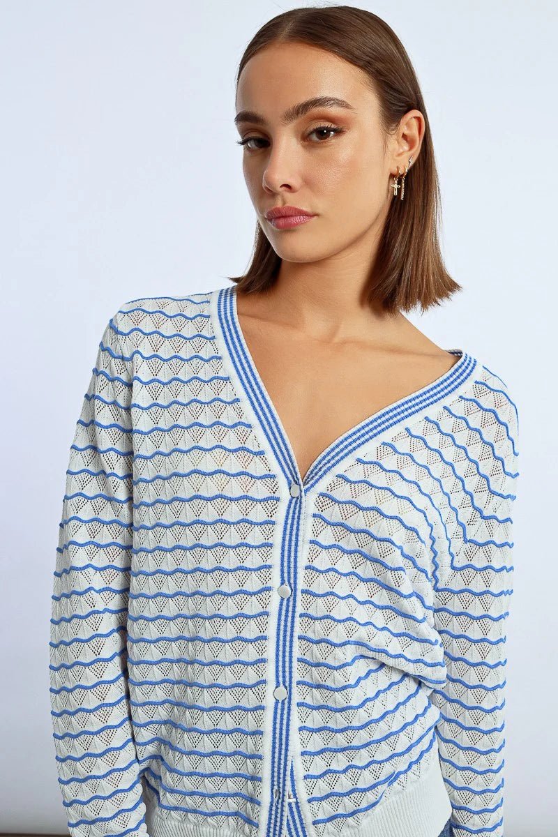 Molly Bracken White Striped Cardigan