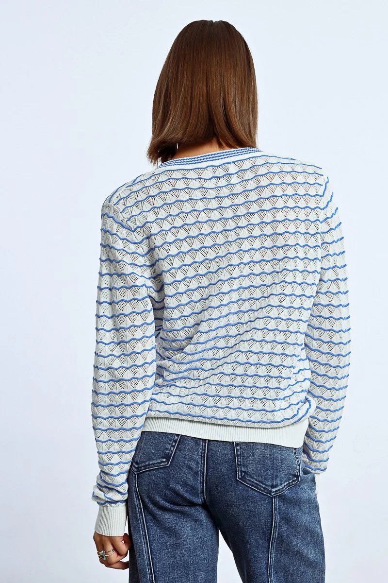 Molly Bracken White Striped Cardigan