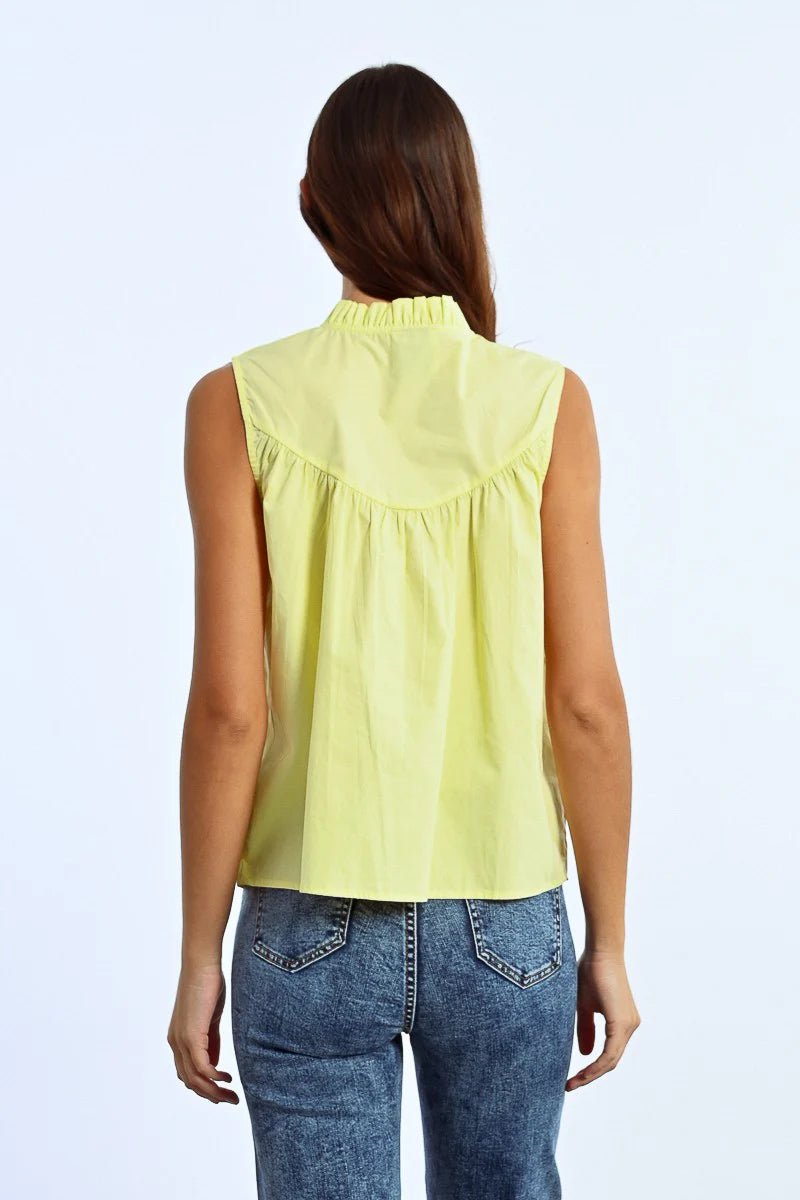 Molly Bracken Soft Yellow Sleeveless Top