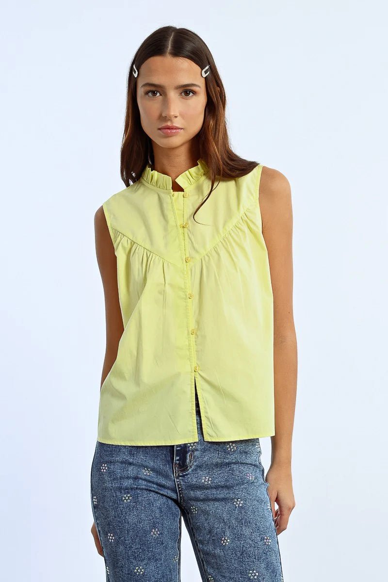Molly Bracken Soft Yellow Sleeveless Top