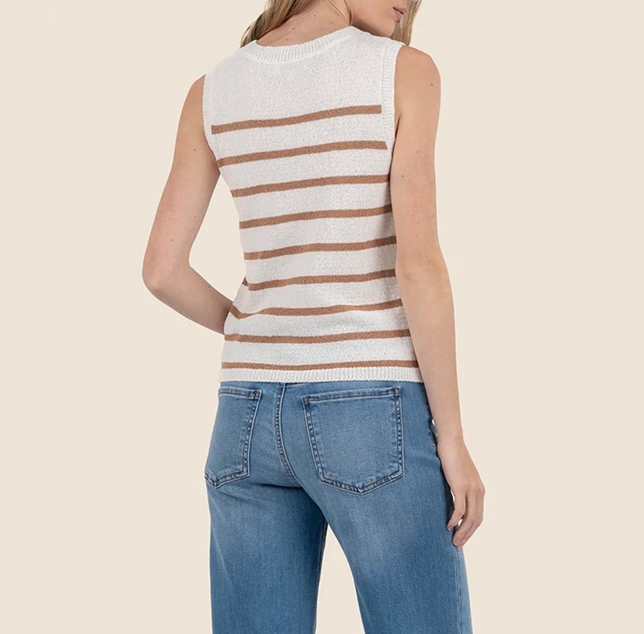 KUT Contessa Top Ivory & Tan Stripe
