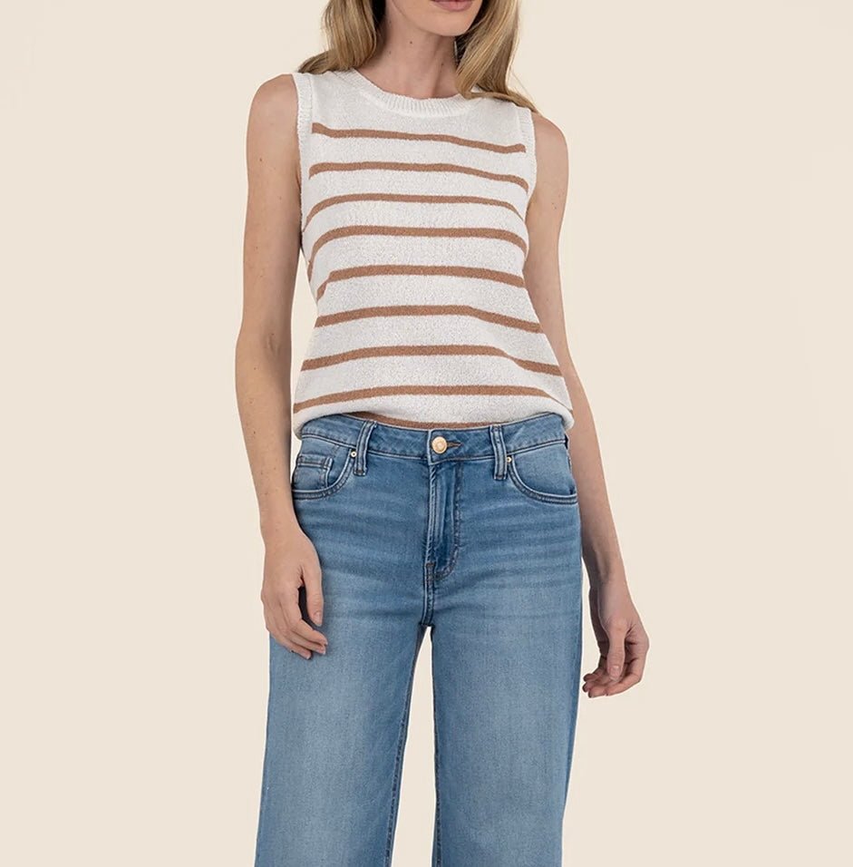 KUT Contessa Top Ivory & Tan Stripe