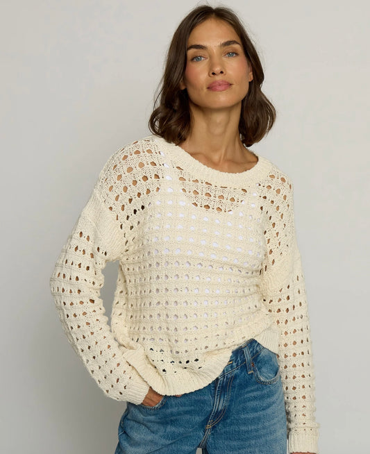 Central Park West Open Stitch Boatneck