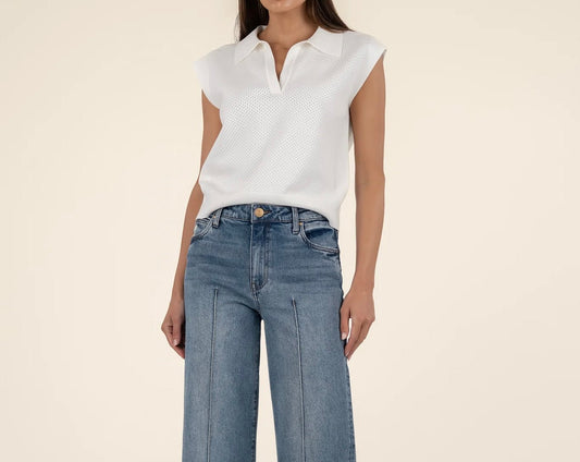 KUT Blanche Knit Pullover Top