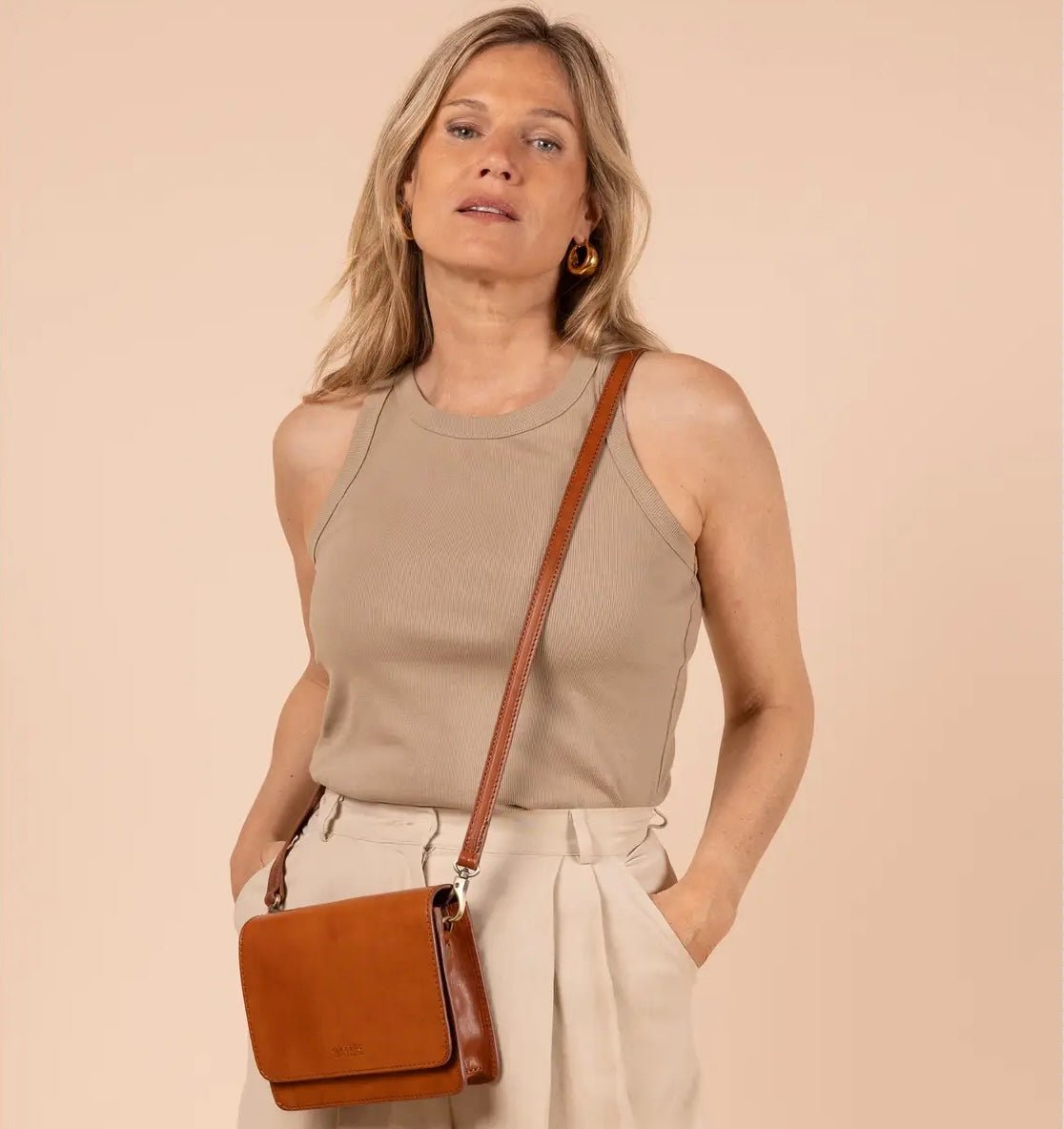 O My Bag Audrey Mini Crossbody in Cognac