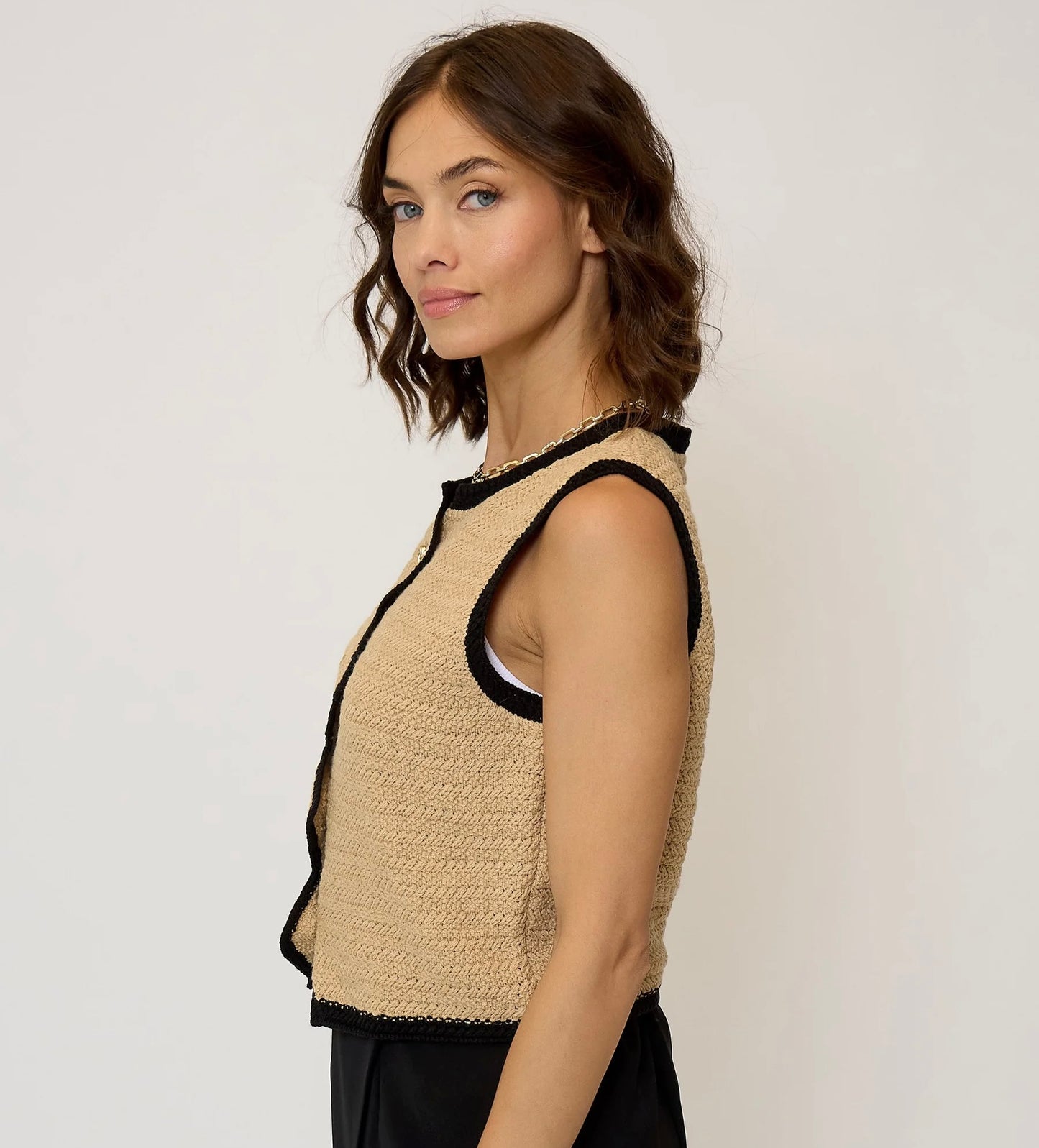 Central Park West Rose Scalloped Edge Tank