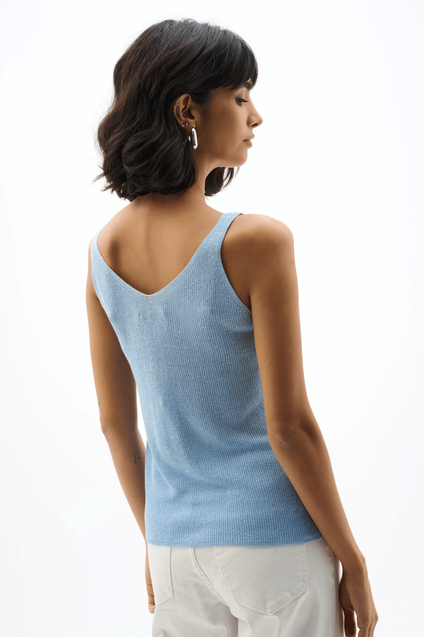 Joseph Ribkoff Metallic Knitted Camisole w/Rhinestones 252915S26