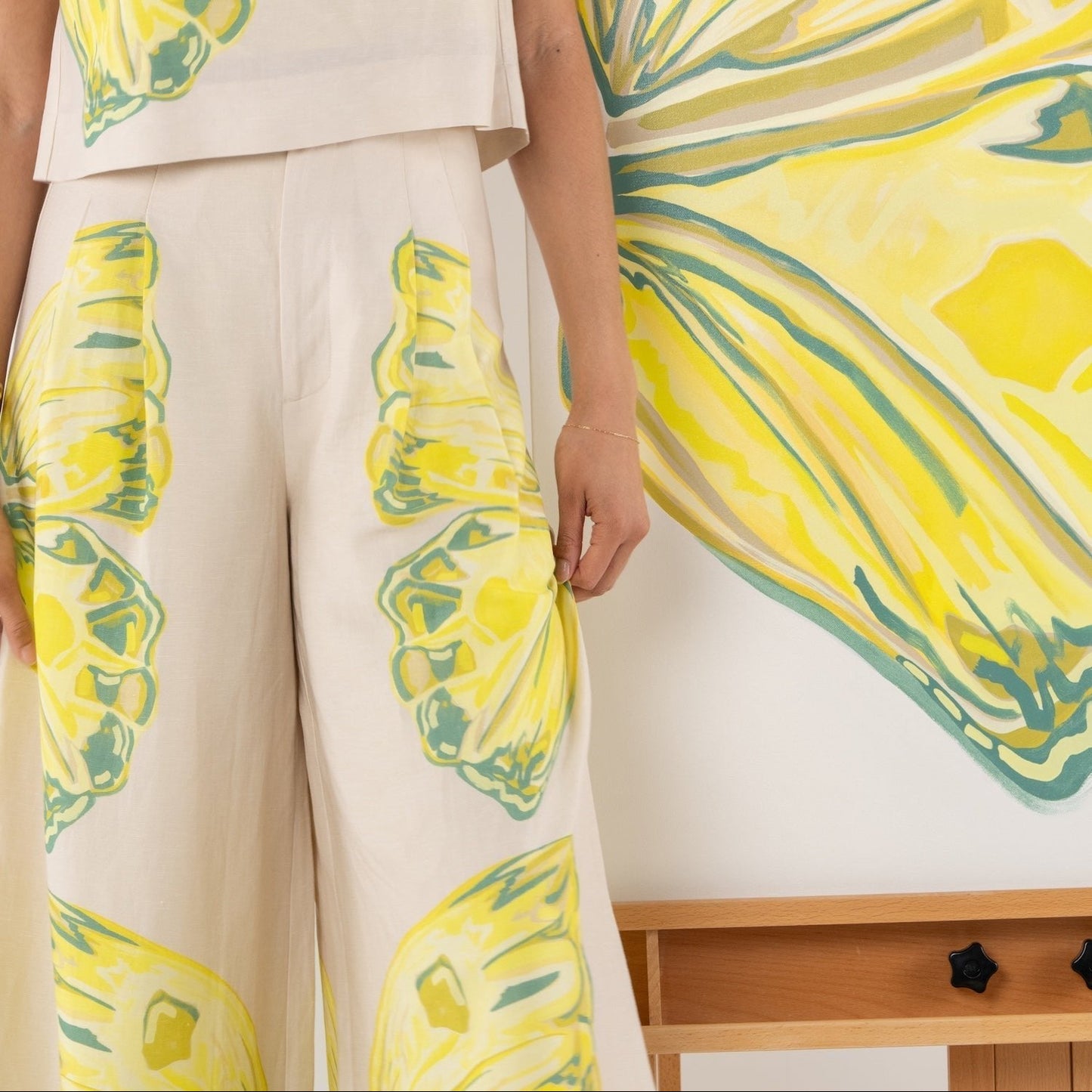 Emily McCarthy Paisley Pant in Clouded Yellow