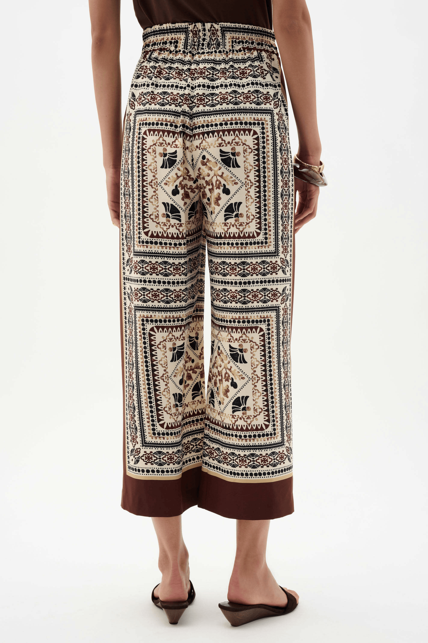 JR Scarf Print Wide-Leg Pull-On Pants 262261