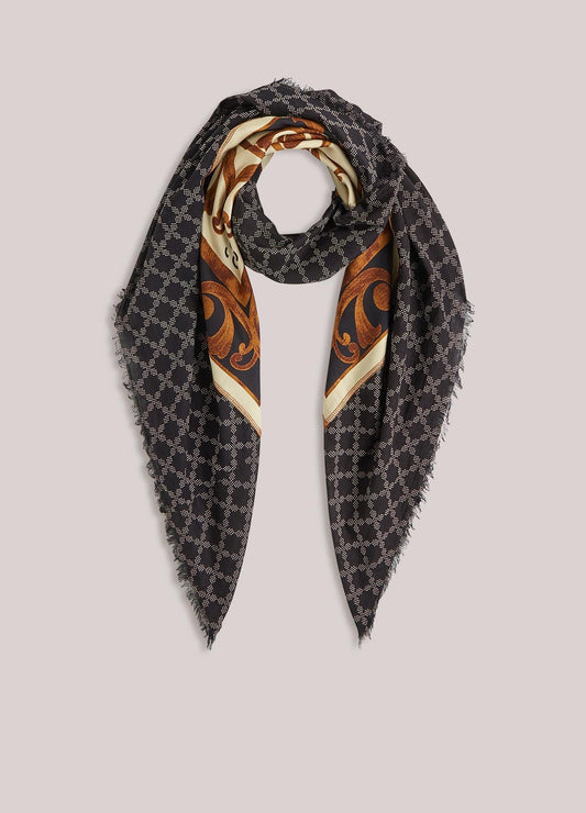 Summum Large Square Scarf in Satin Viscose