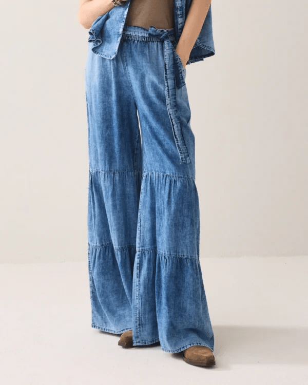 Summum Sateen Indigo Cotton Trousers