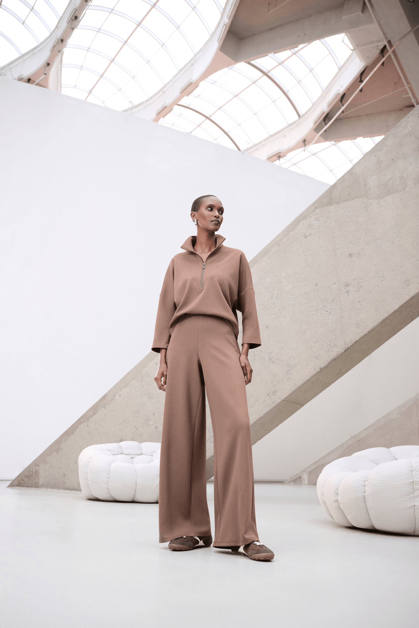 JR Scuba Jersey Mock-Neck Wide Leg Jumpsuit 263613