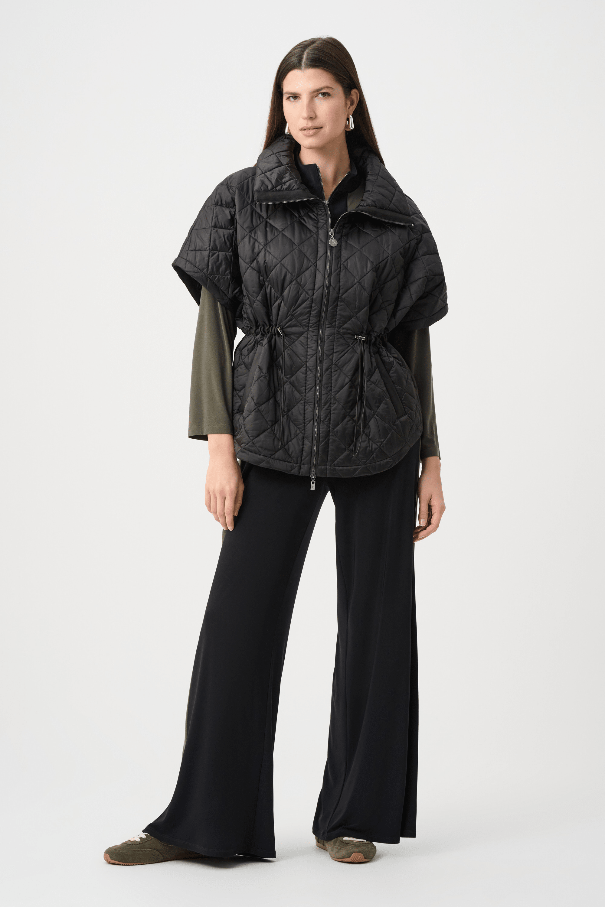 JR Quilted Nylon Shawl-Neck Boxy Vest 263643 – Atelier