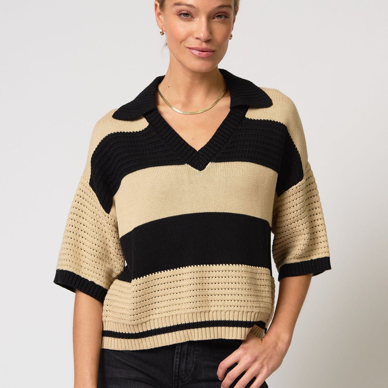 CPW Dean Mixed Stitch Rugby Sweater