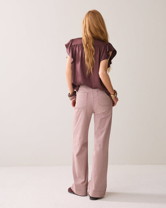 Summum Striped Flared Trousers