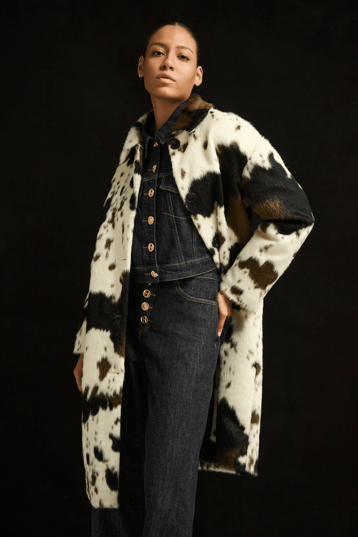JR Faux Fur Cow Print Coat 264944 - AtelierCoat WomenJoseph Ribkoff