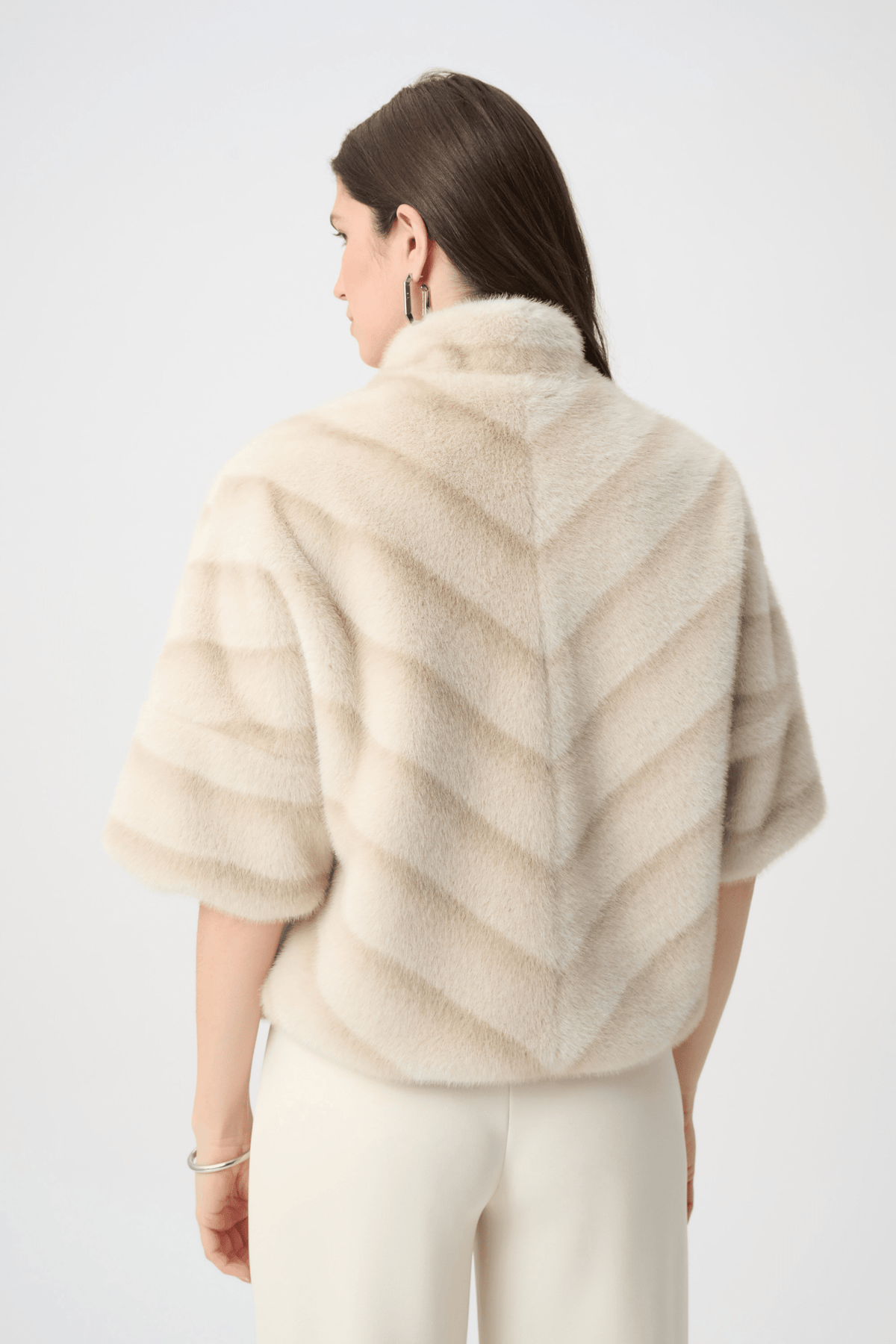 JR Chevron Print Faux Fur Jacket 264946 - AtelierJacket WomenJoseph Ribkoff