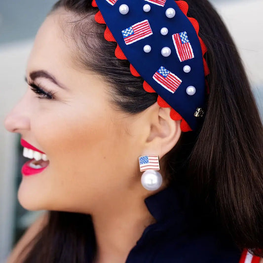 Brianna Cannon Flag Pearl Earrings