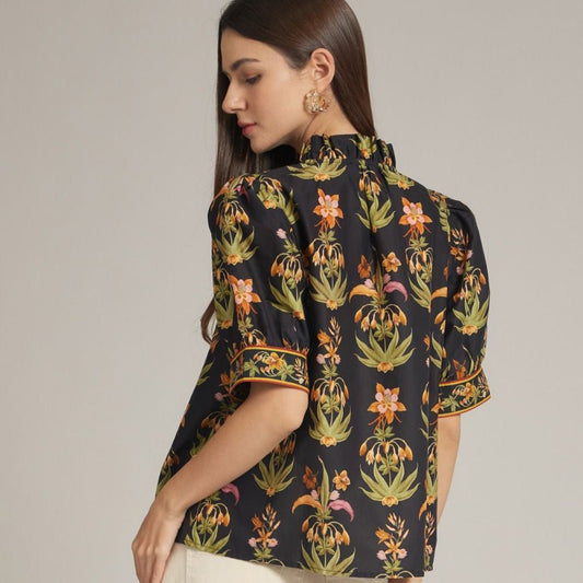 Floral Puff Sleeve Top