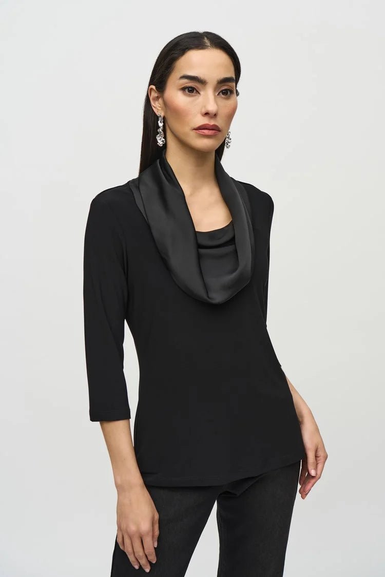 Joseph Ribkoff Silky Knit And Satin Top 244106