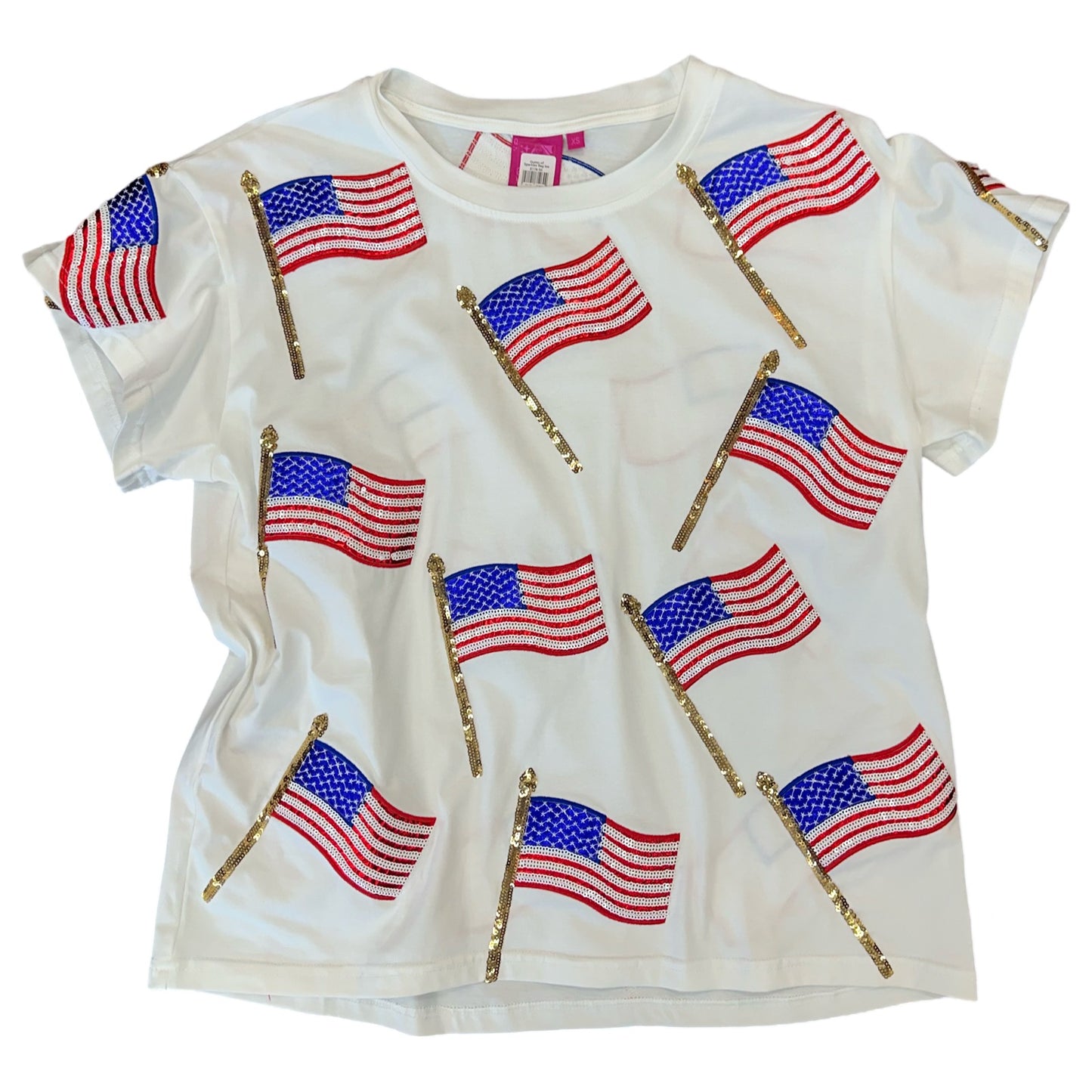 Queen of Sparkles American Flag Tee