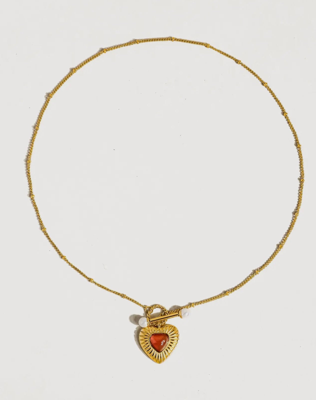Flanerie Havana 18k Non-Tarnish Vintage Heart Chain Necklace