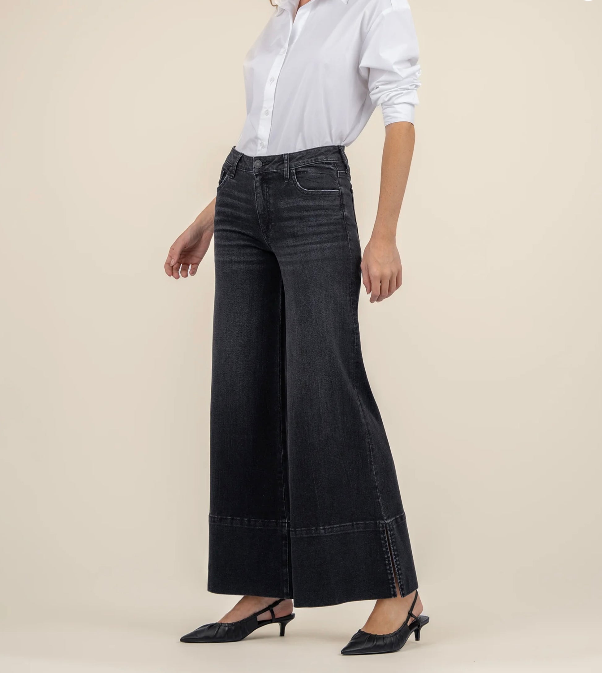 KUT Goldie Streamline w/Black Mid Rise Super Flare