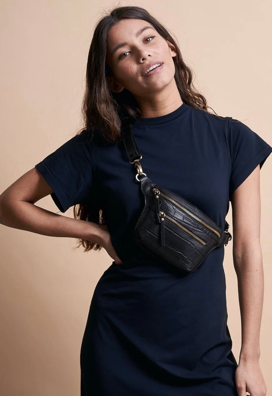 O My Bag Beck’s Bum Bag Croco Black
