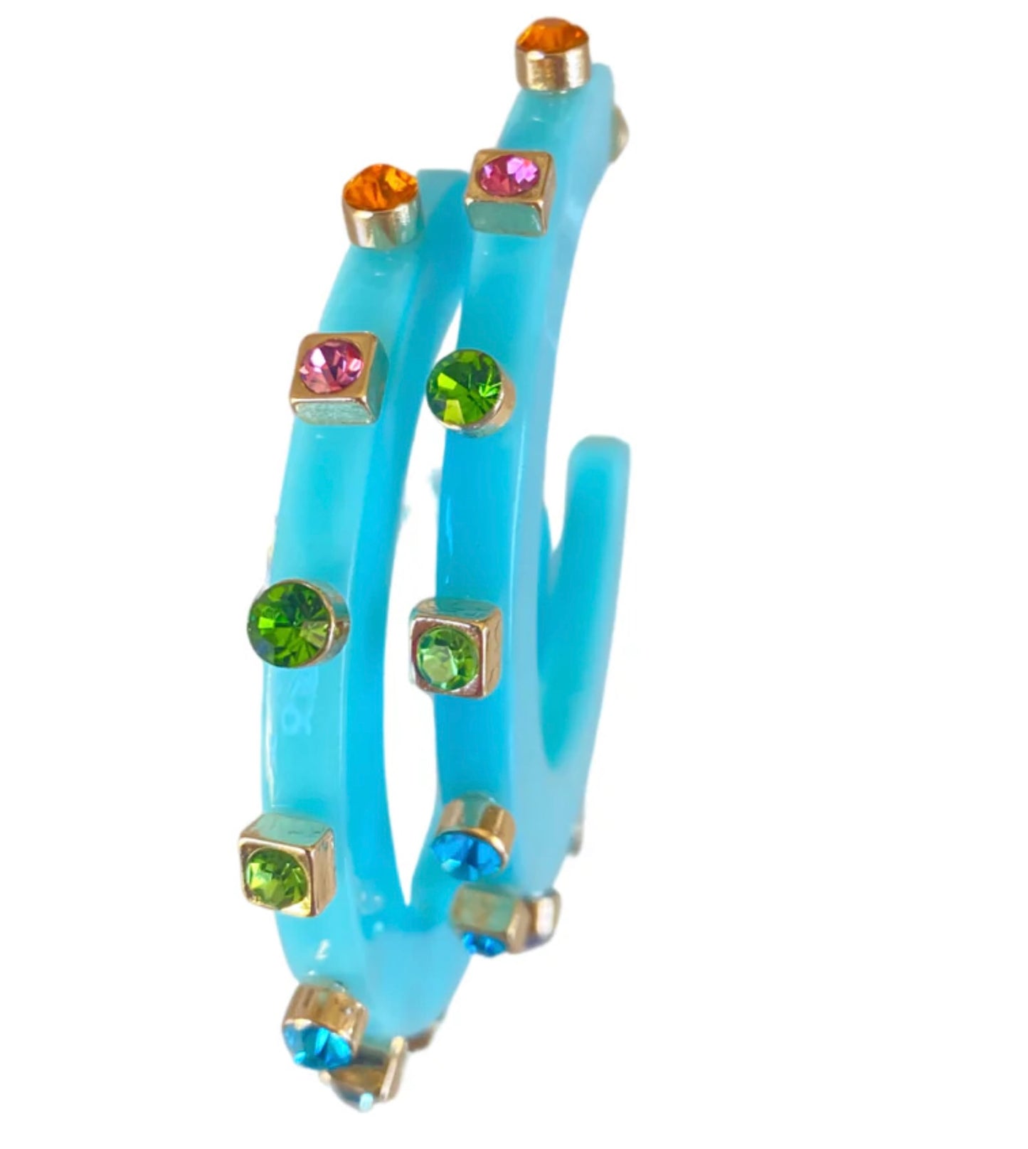 Smith & Co. City Girl Hoop Blue Multicolor
