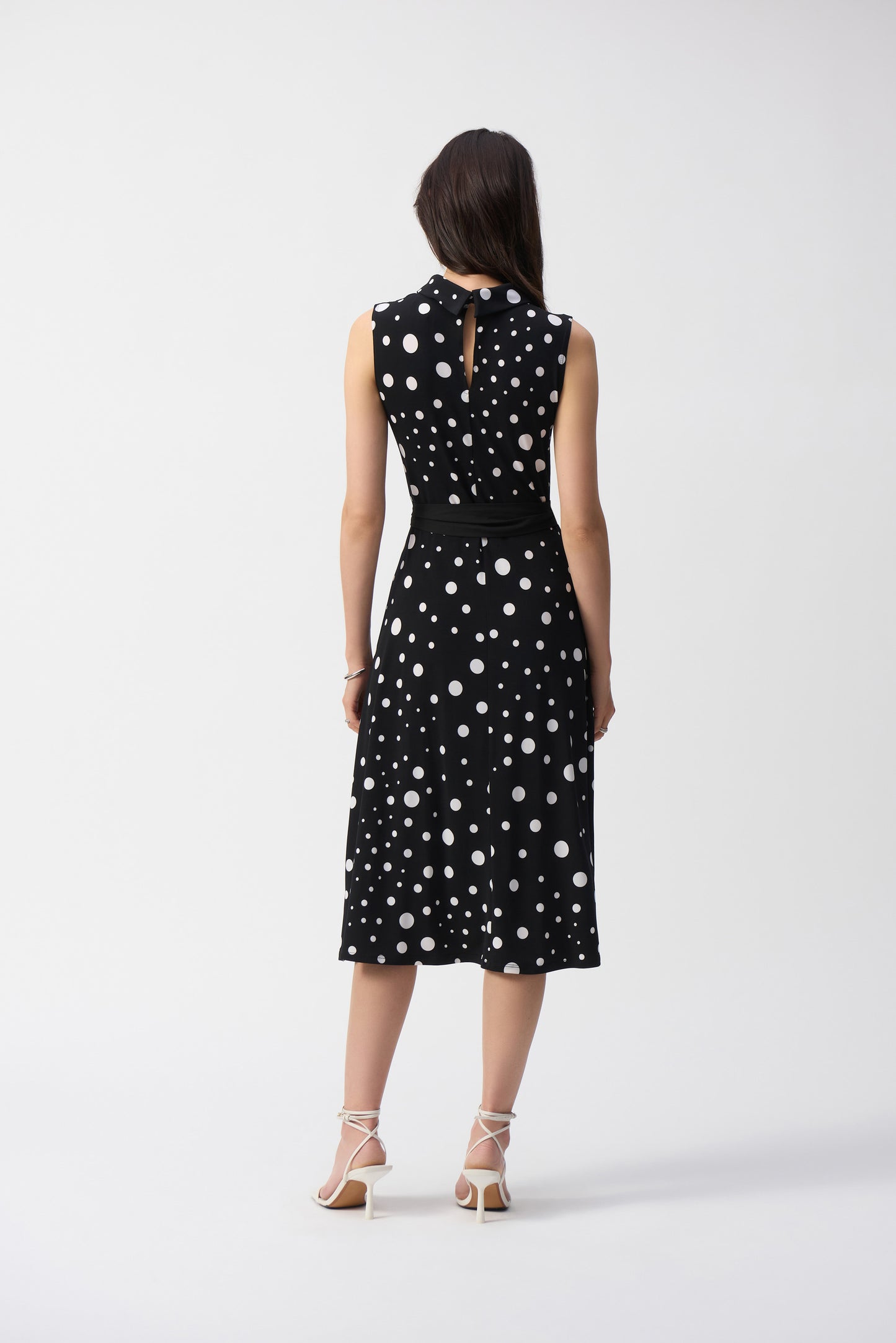 Joseph Ribkoff 251066 Black with White Polka Dots Dress
