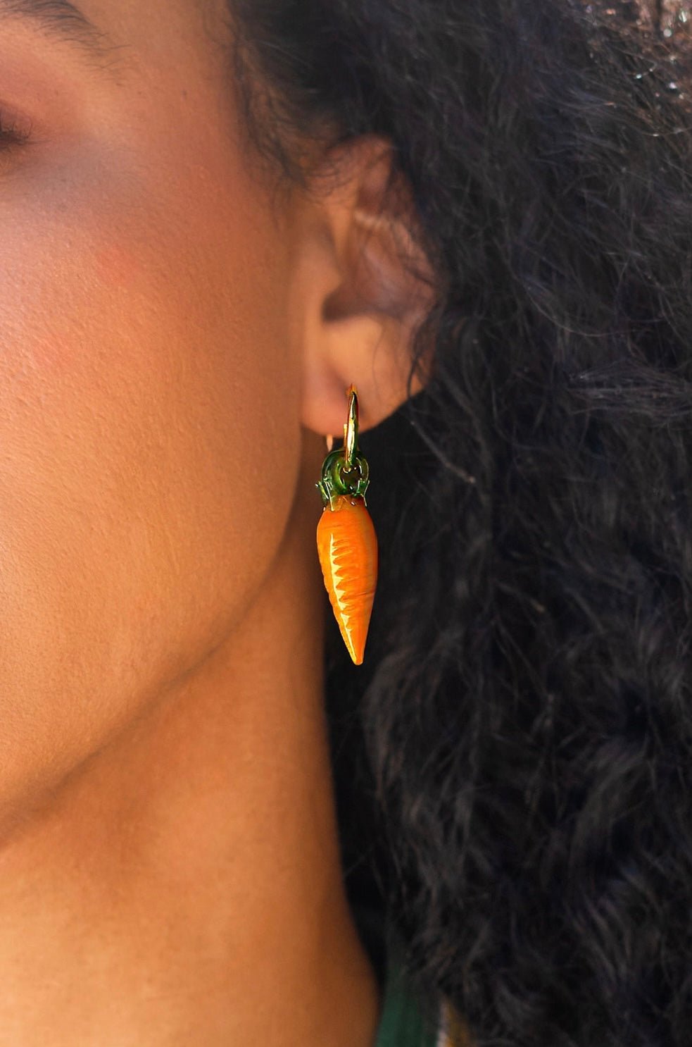 Peter + June Harvest Hoop Carrot Earrings