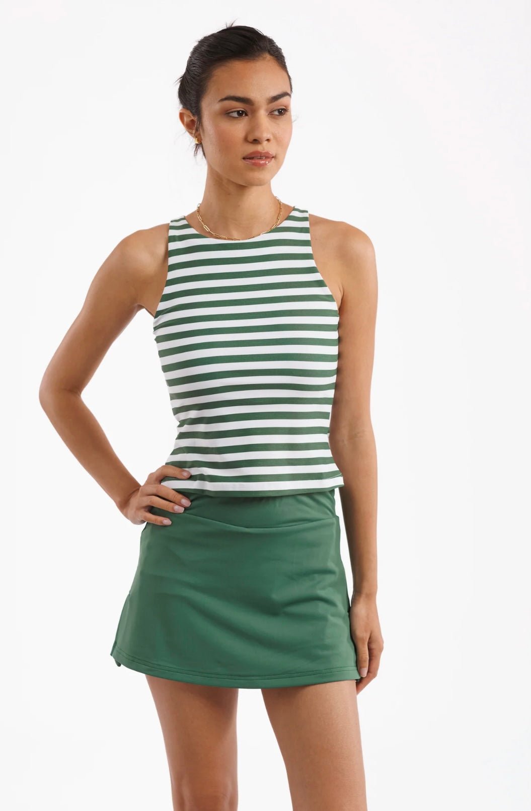 Jessie Boxwood Stripe Tank Top