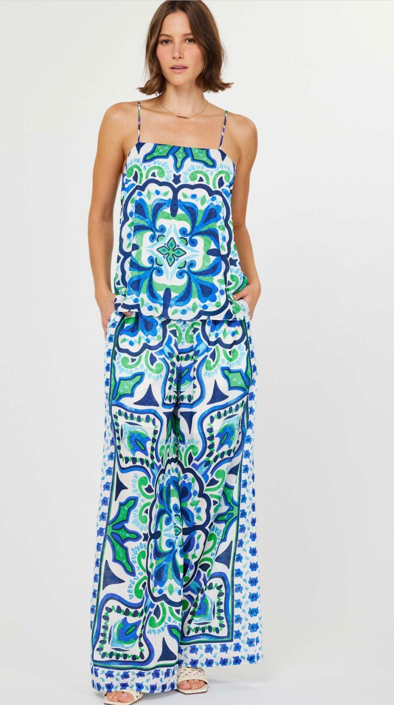 Current Air Blue Multi Print Top