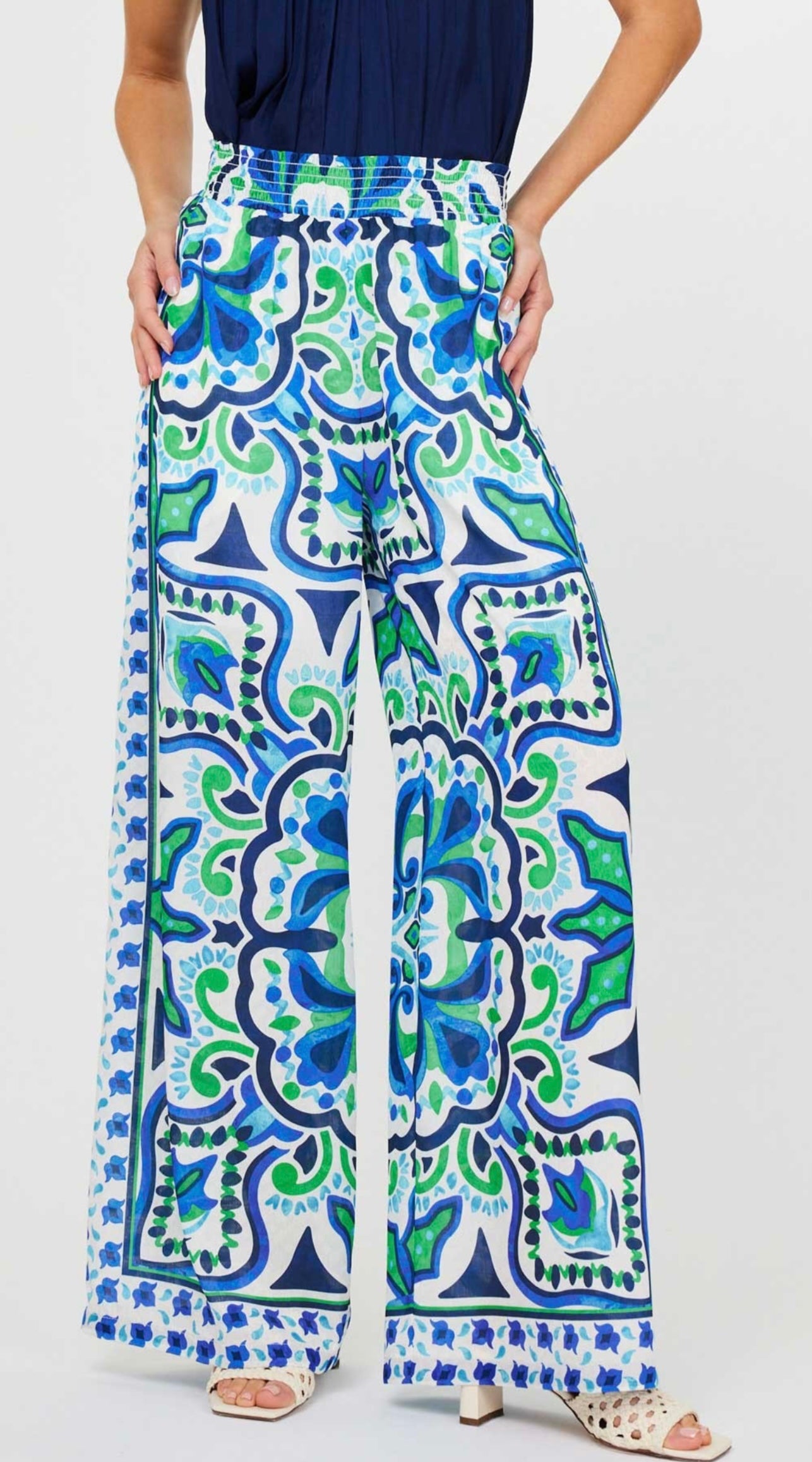 Current Air Blue Multi Print Pant