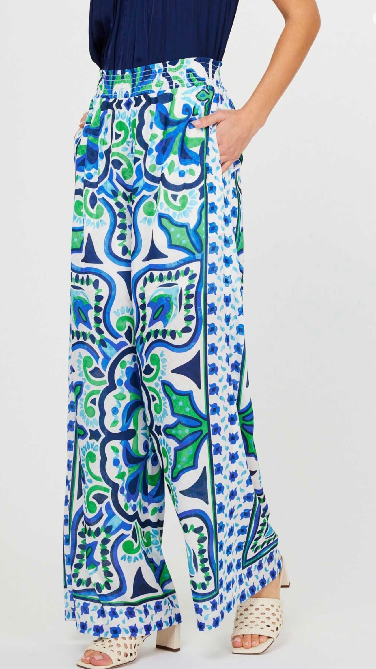 Current Air Blue Multi Print Pant