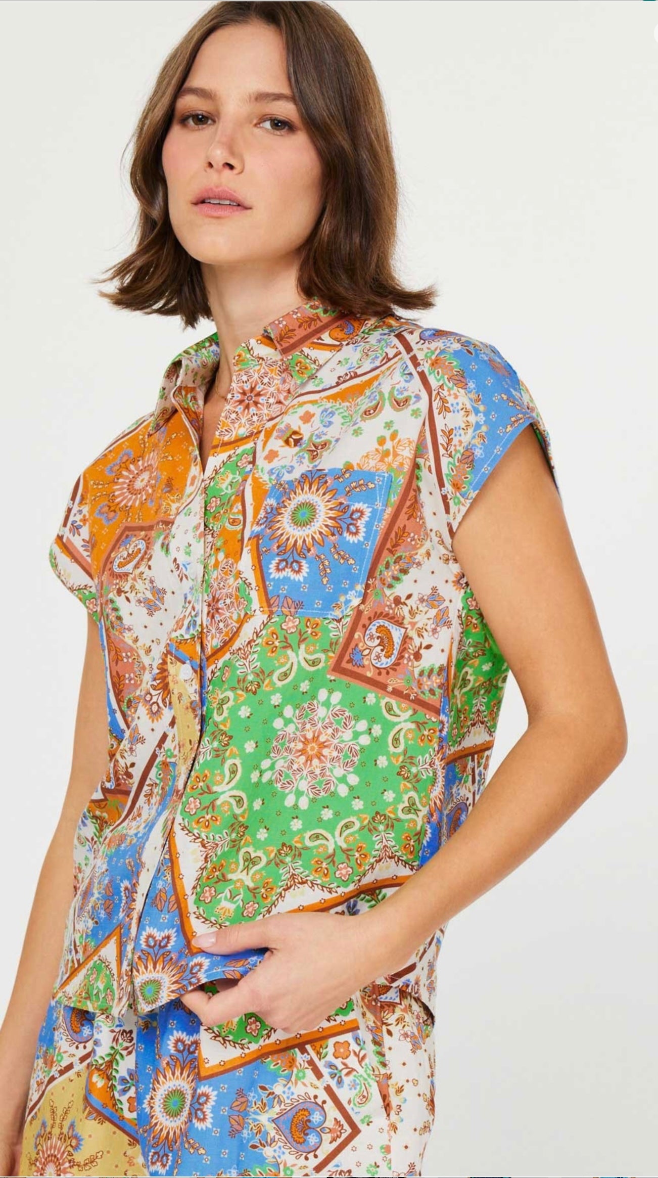 Current Air Cap Sleeve Blouse