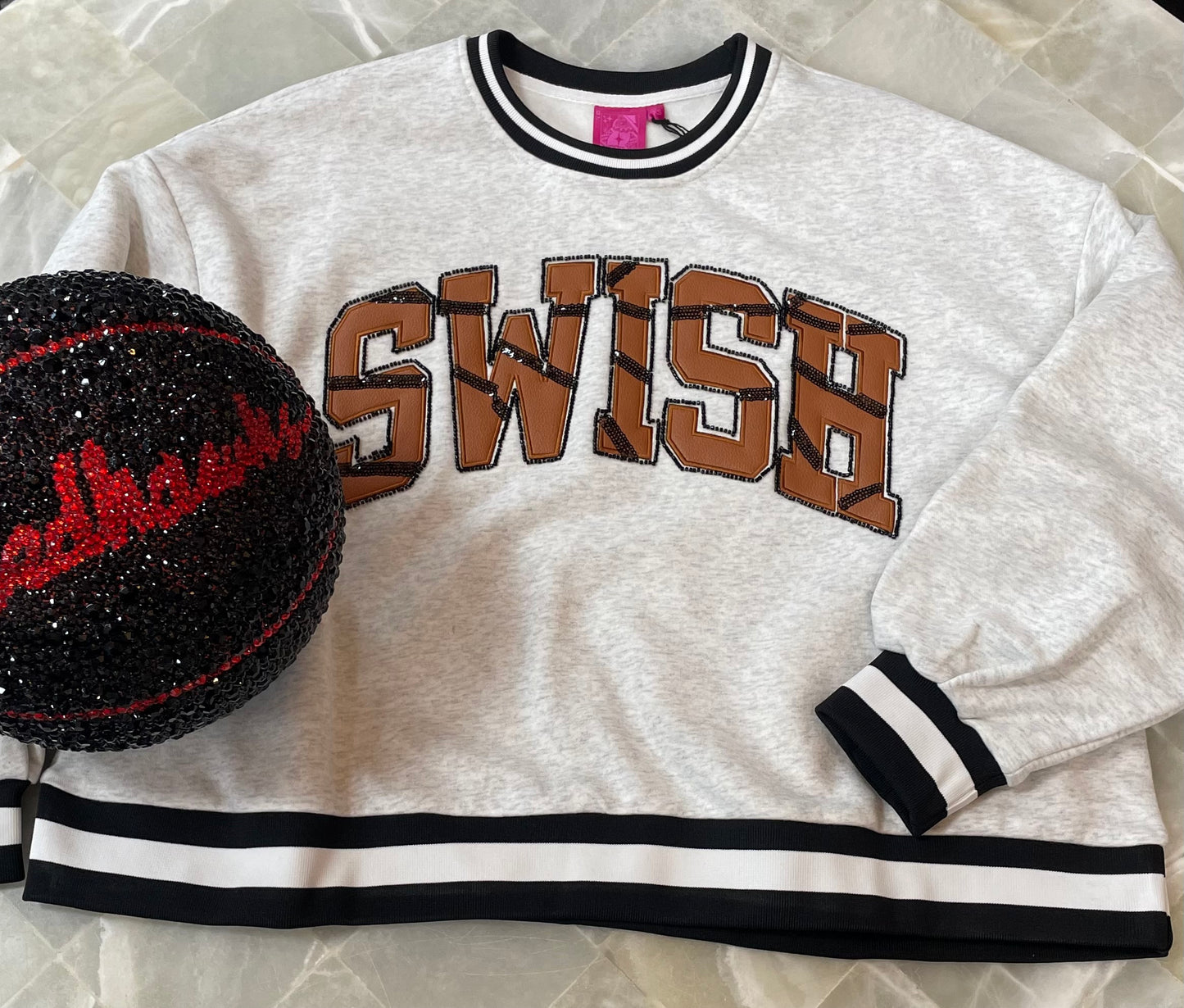 Queen of Sparkles Swish Basketball Sweatshirt