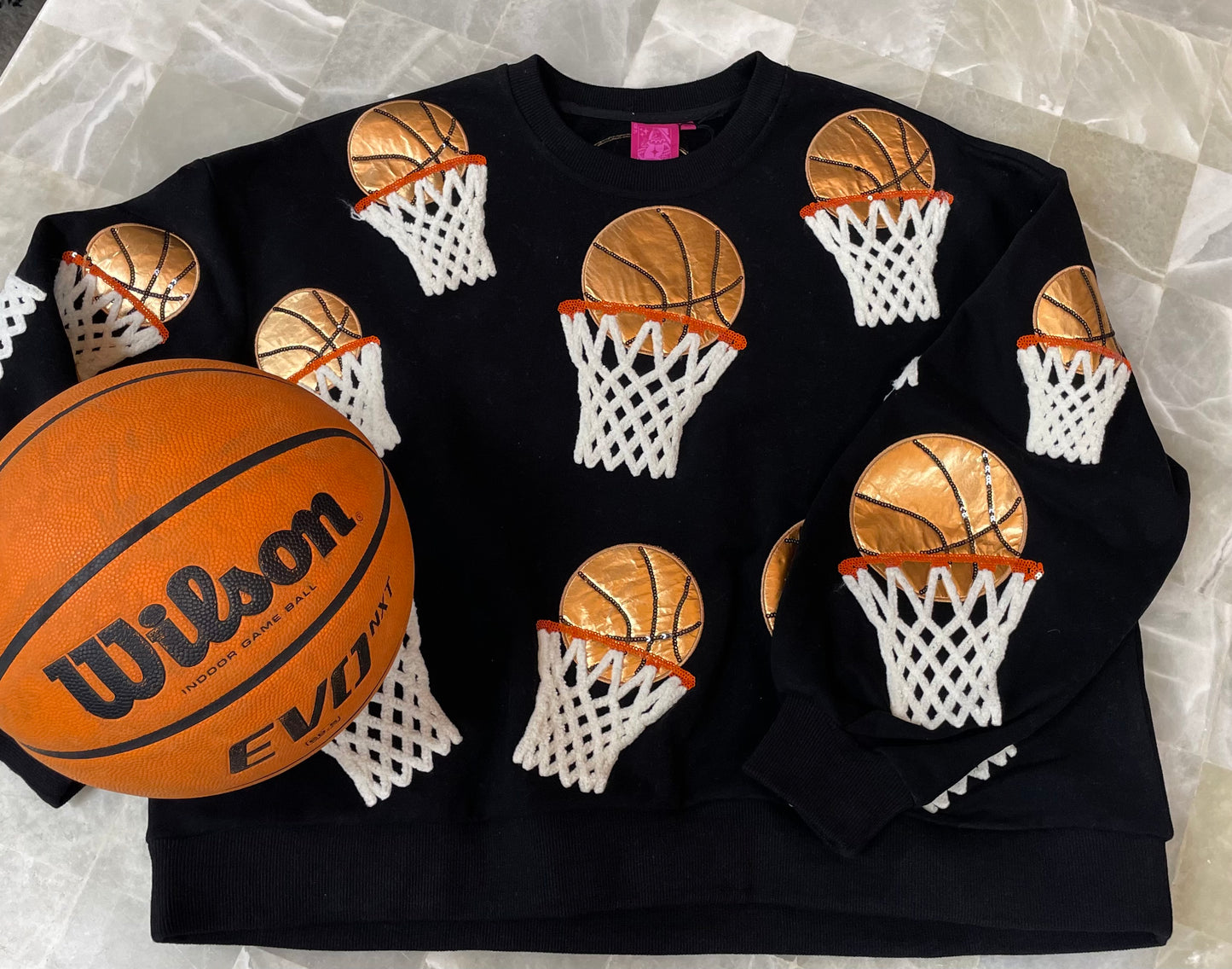 Queen of Sparkles Basketball Hoop Sweatshirt