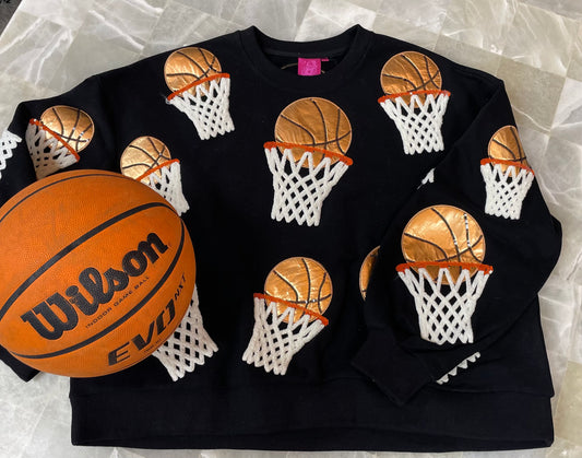 Queen of Sparkles Basketball Hoop Sweatshirt