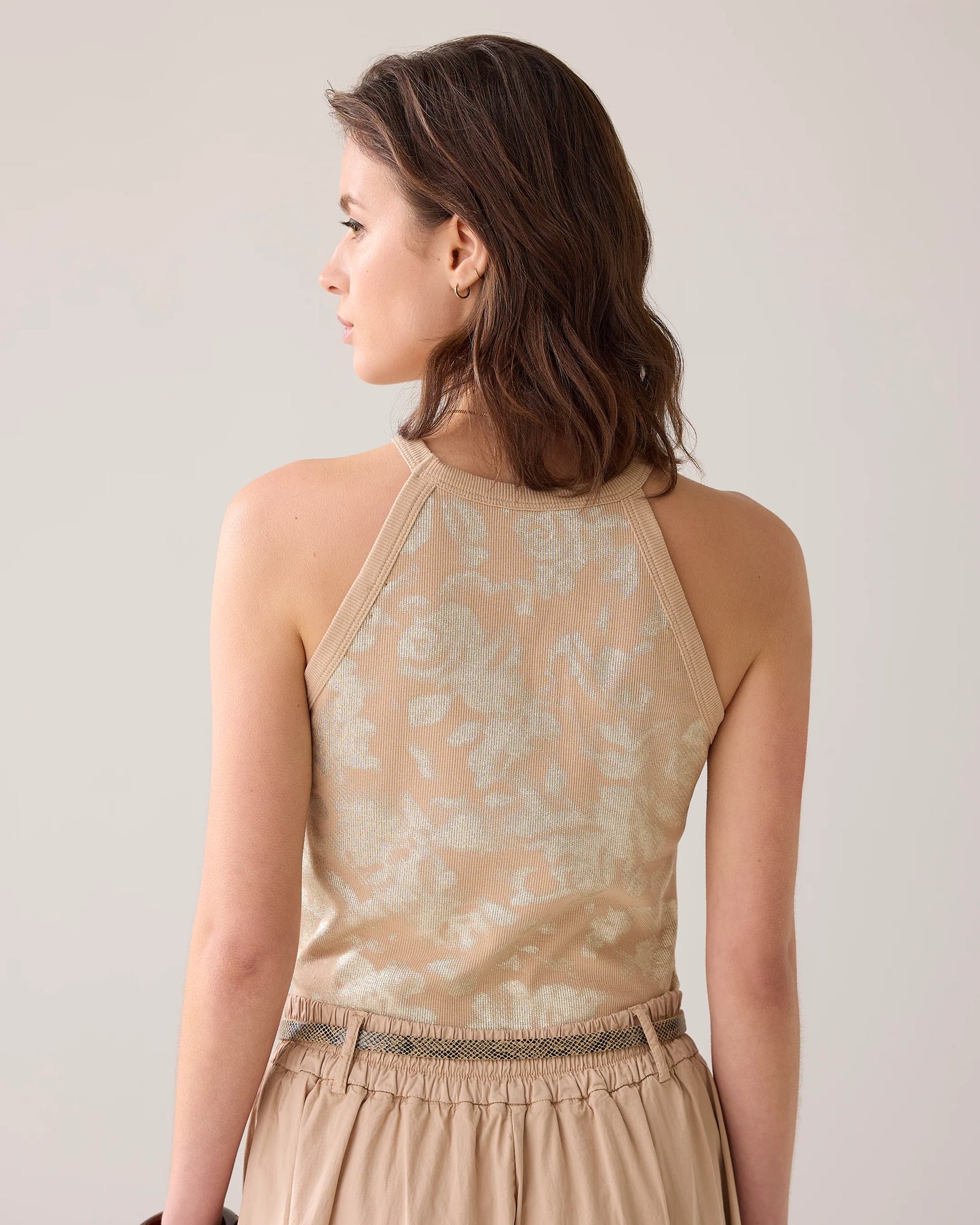 Summum Printed Rib Halter Top